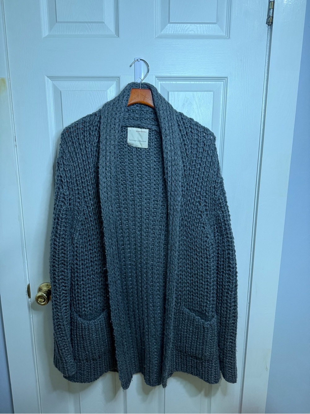 Banana Republic Heritage Collection Charcoal Wool Alpaca Shawl Collar Cardigan S